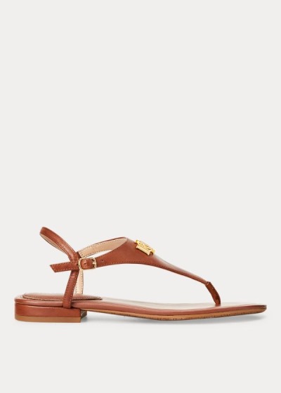 Sandalias Ralph Lauren Mujer Marrom Oscuro - Ellington Leather - WTYKV0256